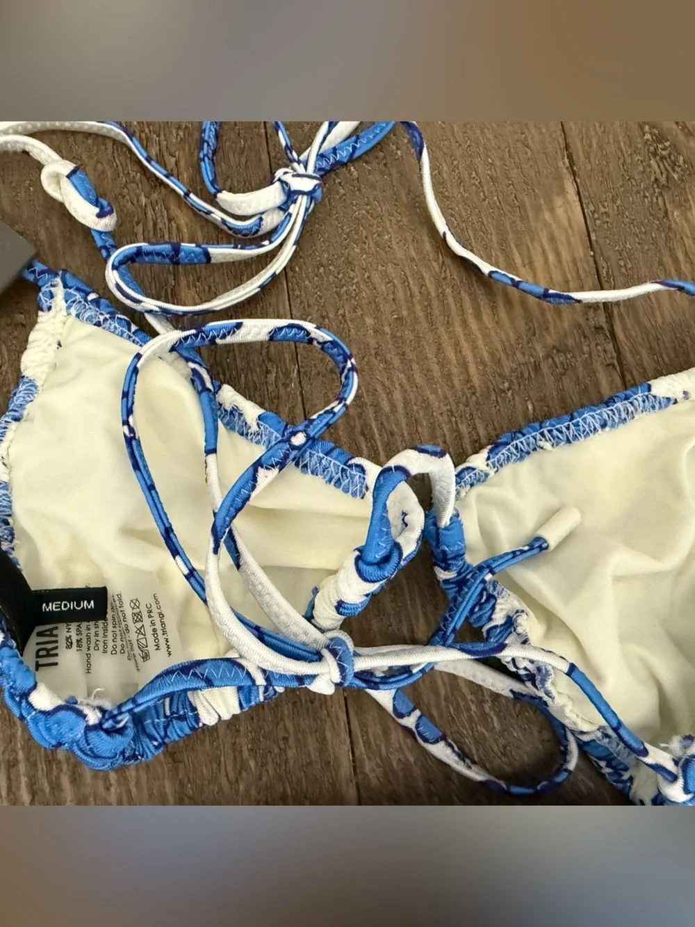 triangl swimwear Blue and White Floral Bikini